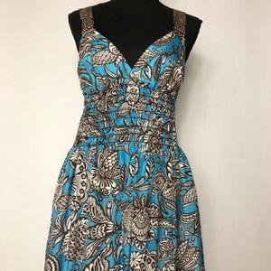 Trina Turk Blue and Brown Dress
